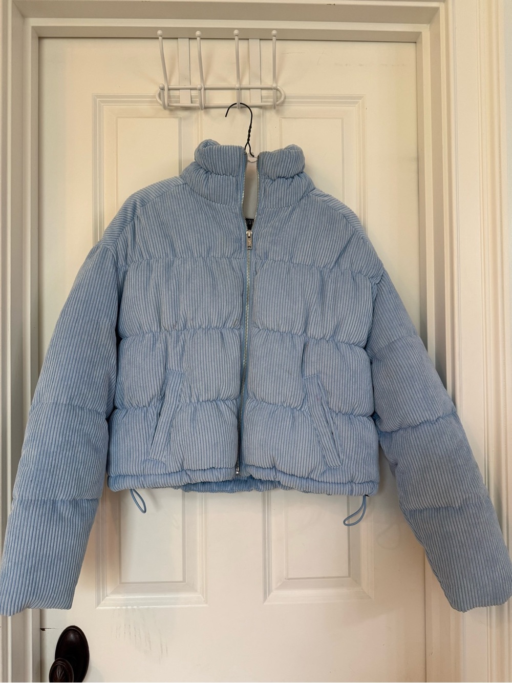 Hollister Light Blue Corduroy Puff Jacket